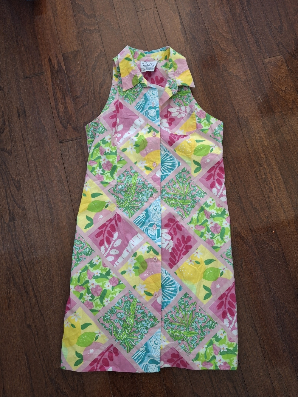 Vintage Lilly Pulitzer Shirtdress- Tropical Patchwork